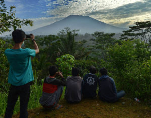 Photographing the spectacular eruption of Mount Agung, Bali INDONESIA